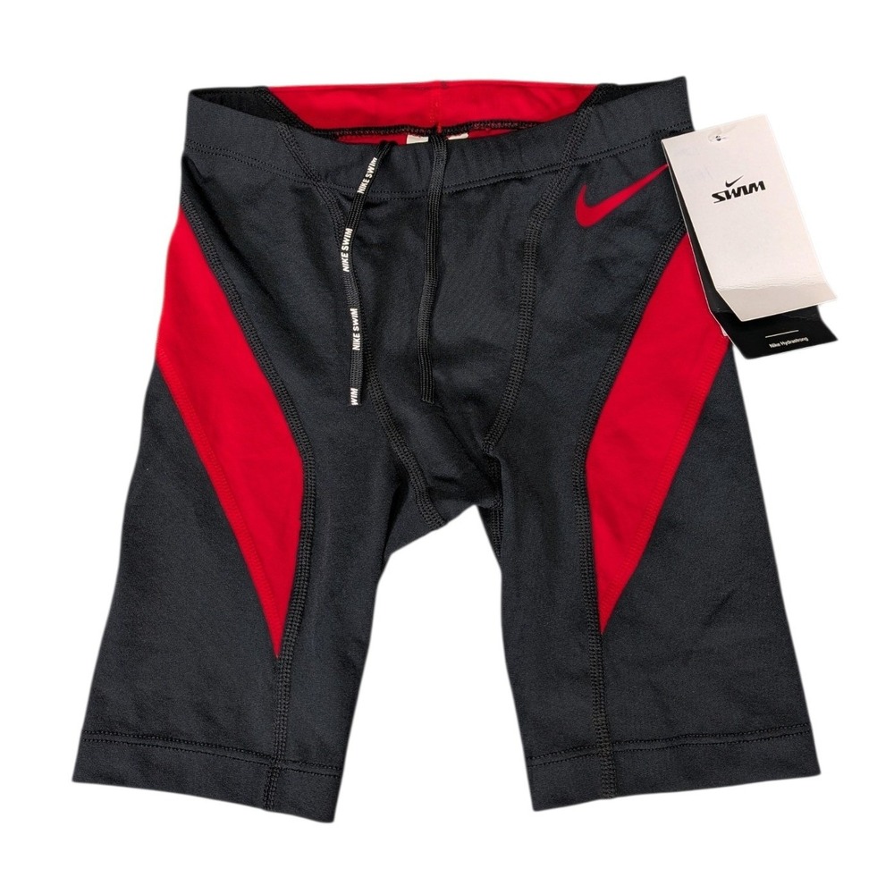 Nike Swim HydraStrong Jammer Mens Size 24 Black Red NESSA103-614 New With Tags